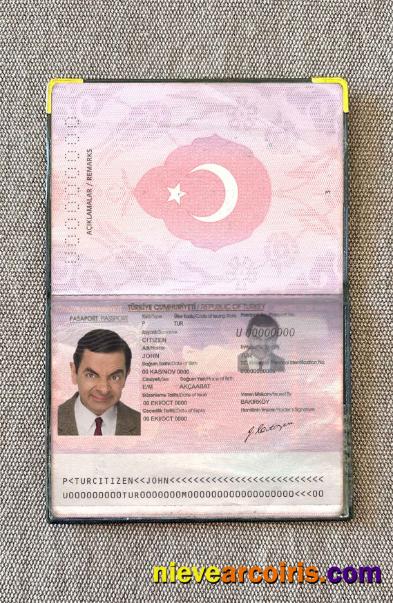 Turkey passport OLD photolook